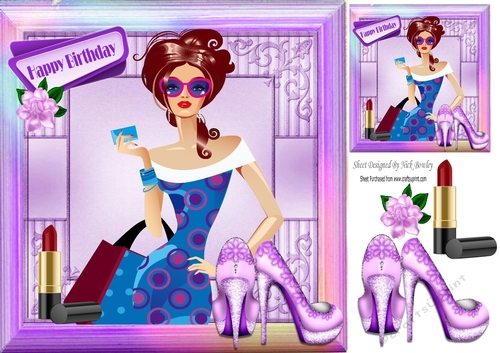 I just love to  spend! spend! spend! with my credit card (pink) 8x8