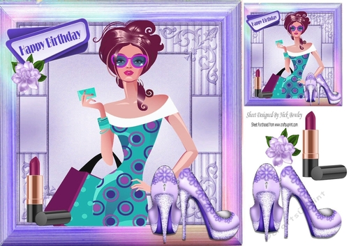 I just love to  spend! spend! spend! with my credit card (purple) 8x8