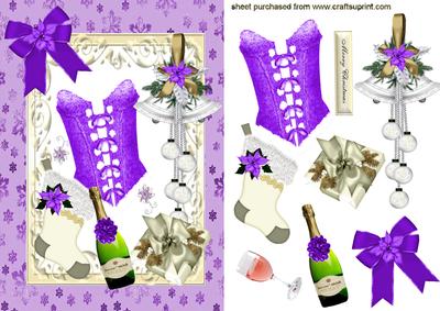 Pretty Purple Basque with Christmas Stocking!