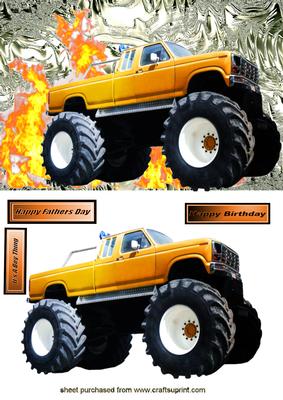 4x4 Monster Truck! on Flame Background