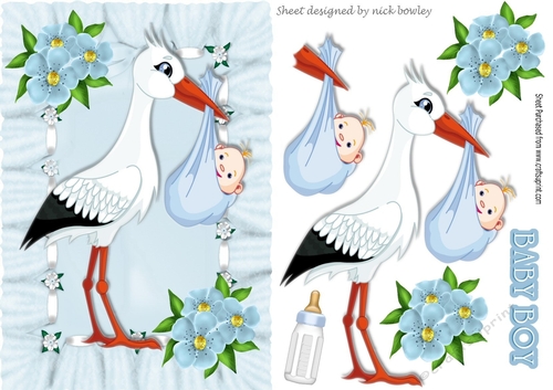 cute bundle of joy a baby boy with stork