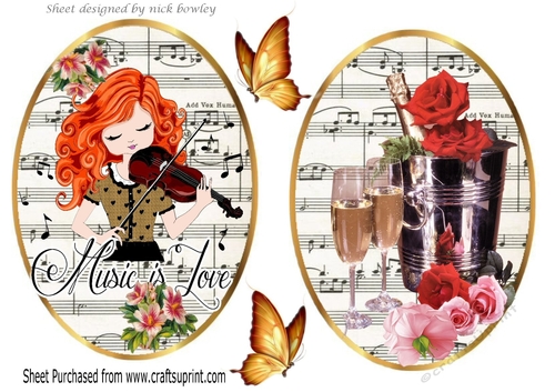 music is love! with roses & champagne two toppers
