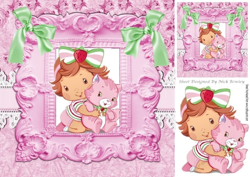 cute little girl with her kitty 8x8