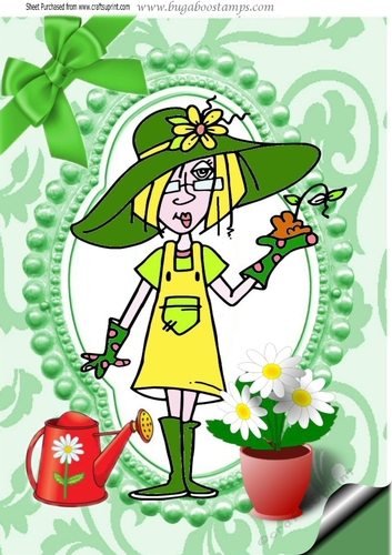 Gardening Gal! Dressed in green  to do a spot of gardening A4