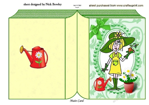 Gardening Gal! Dressed in green doing a spot of gardening A5 Folded book