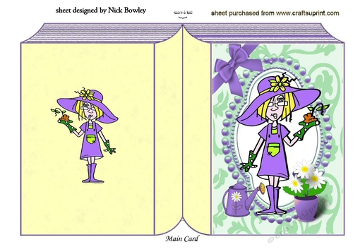Gardening Gal! Dressed in purple doing a spot of gardening A5 Folded book