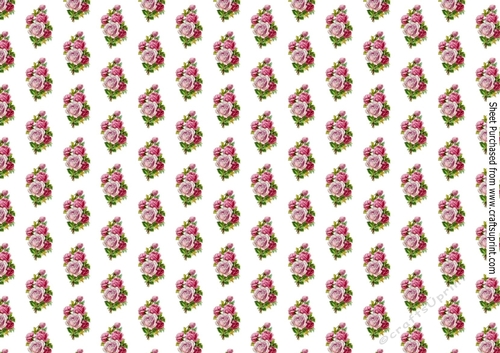 vintage pink roses backing paper