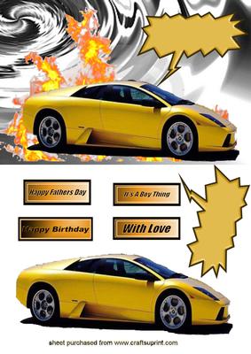Yellow Lamborghini Car with Special Effects
