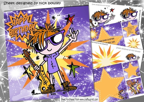Rock star in purple in funky 8x8 mini kit