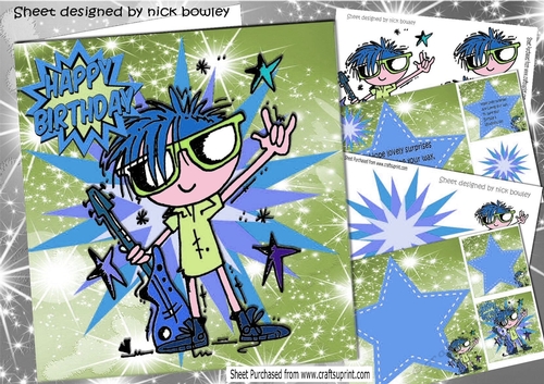 Rock star in blue in funky 8x8 mini kit