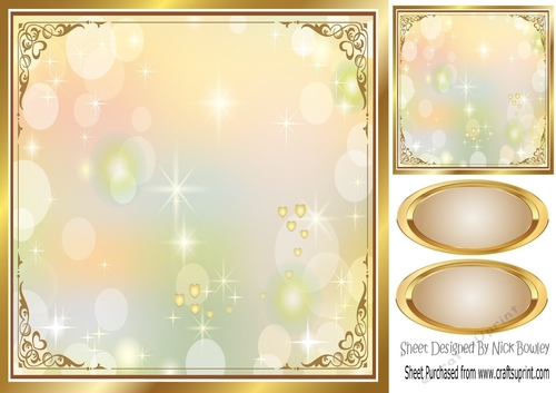 Pretty gold edge fantasy rainbow 8x8 frame/card fronts