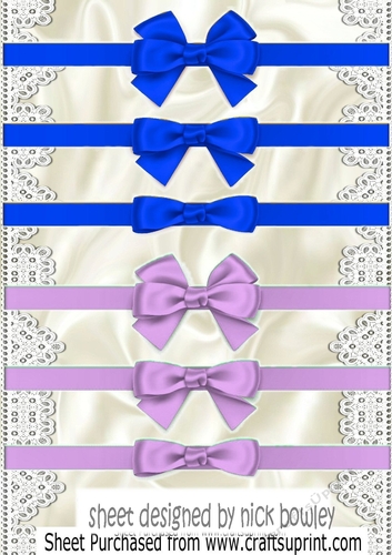 pretty border bows in three designs Royal Blue/Lilac PNG