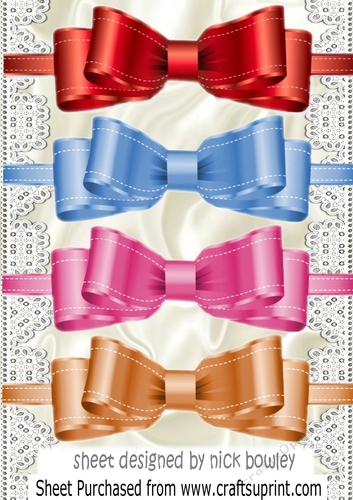 four border double satin stitched bows (set one) png