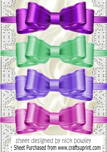 four border double satin stitched bows (set two) png
