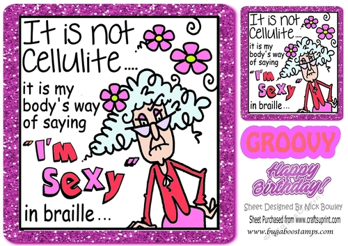 I am sexy! dotty in pink glitter frame 8x8