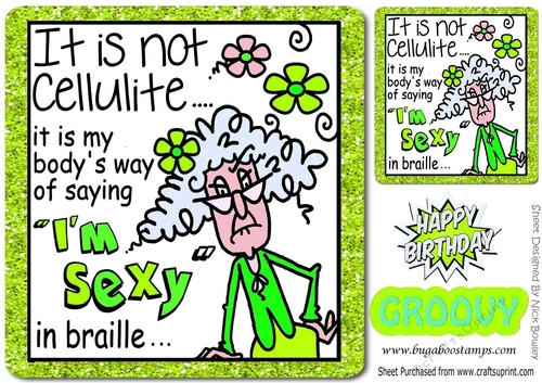 I am sexy! dotty in green glitter frame 8x8