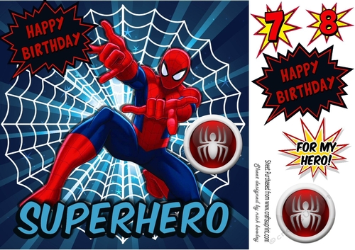 Spider man super hero (red) 8x8