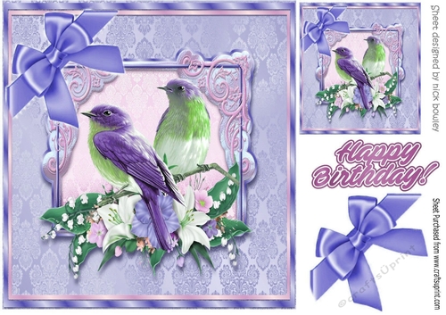 pretty birds ( lilac) 8x8