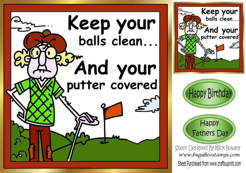 Great game of golf with Gus in green 8x8