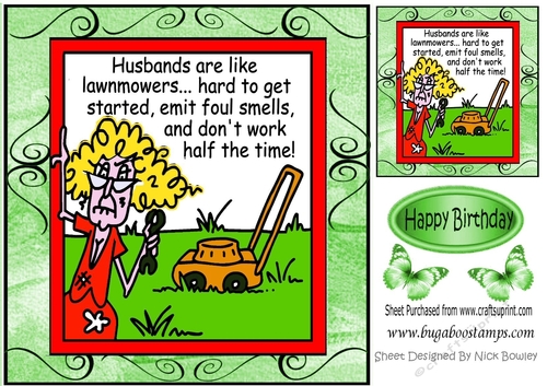 Shes off again! comparing lawnmowers to husbands