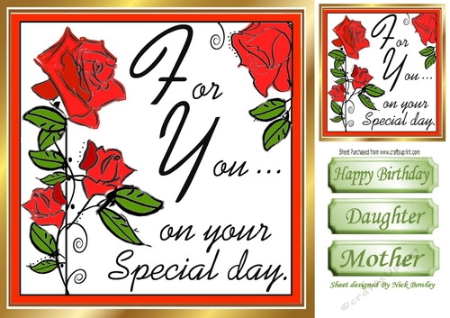red roses for you, on your special day 8x8