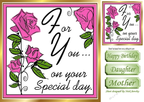 pink roses for you, on your special day 8x8