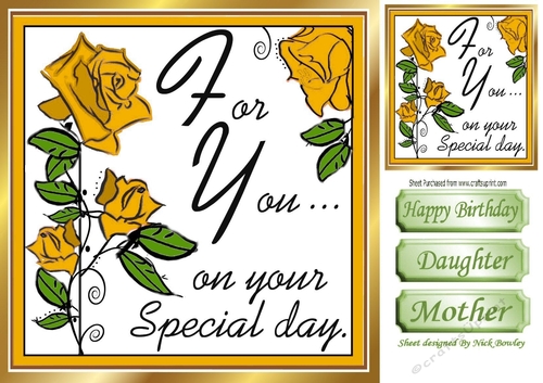 gold roses for you, on your special day 8x8