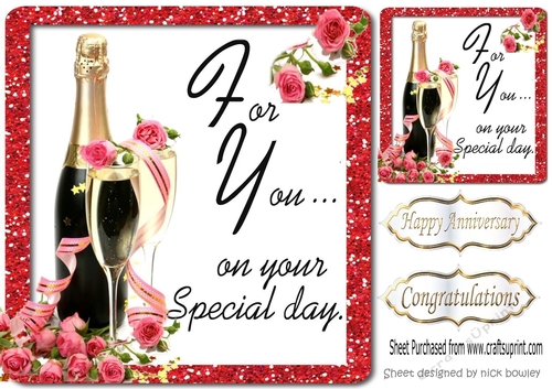 pretty roses and champagne for you 8x8