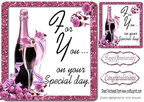pretty pink roses and champagne for you 8x8