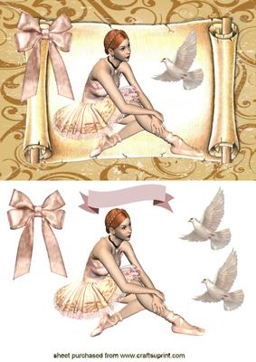 Ballerina with Dove on a Scroll