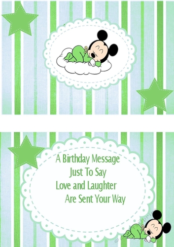 Cute sleepy baby mouse on a cloud  with green stars A5 insert