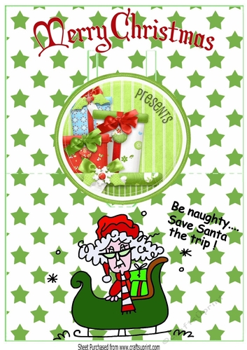I am being naughty! saving santa the trip!  pop out card