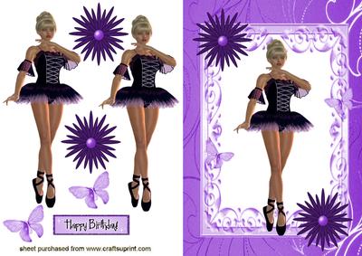Dancing Ballerina in Purple Dress