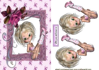 Cheeky Girl, in Flower Frame