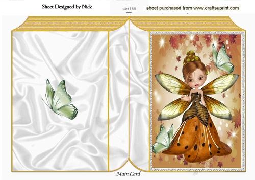 Autumn faerie in shades of brown A5 Leaf frame Folded book