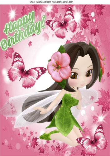 pink flower faerie in shades of pink A4 Leaf frame