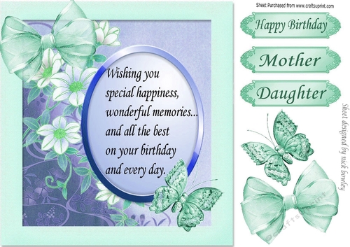 pretty turq flowers with butterfly & verse topper 8x8