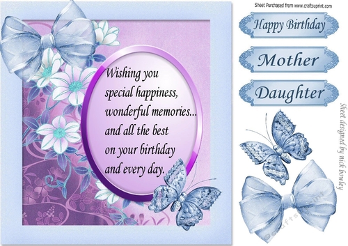 pretty blue flowers with butterfly & verse topper 8x8
