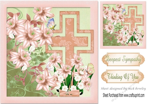 pretty daffs with peach cross (sympathy) 8x8