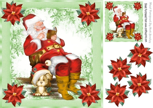 Santa Reading in his rocking chair 8x8