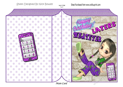 Girl With Attitude with her mobile A5 folded book