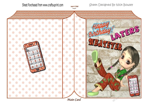 Girl With Attitude with her orange mobile A5 folded book