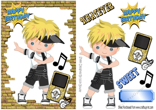 Boy blond hair Dancing Hip Hop With MP3 Player A5