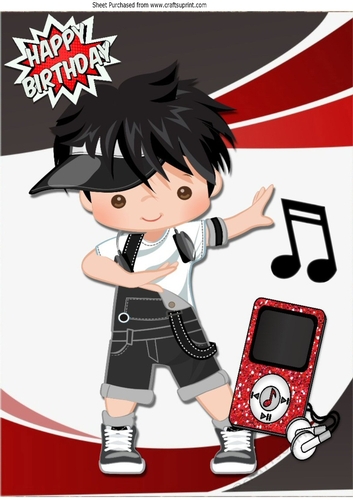 Hip Hop Boy Dancing in Red/Black Abstract A4 Frame