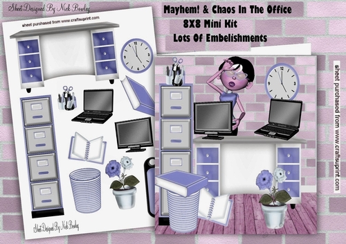 Mayhem & Chaos in my office 8x8 Mini Kit (blue)
