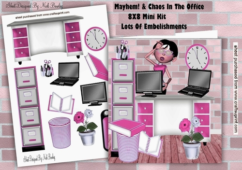 Mayhem & Chaos in my office 8x8 Mini Kit (Cerise)