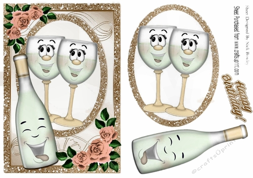 peach toony glases with with peach roses in sparkle frame A5