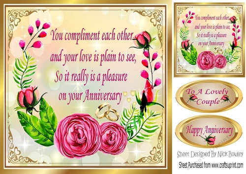 pretty pink rose with gold for Anniversary 8x8