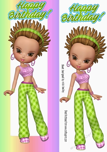 Trendy girl in green tall DL