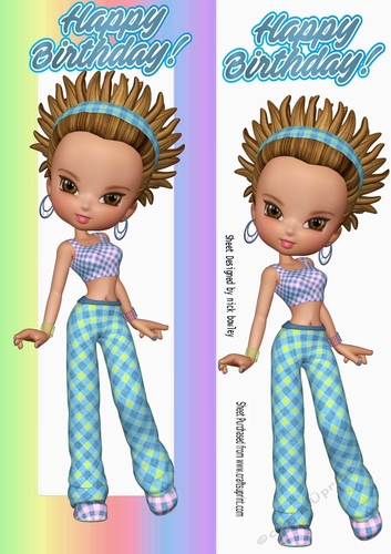 Trendy girl in blue tall DL